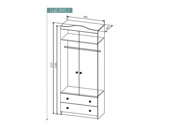 Шкаф 900 с ящиками Ki-Ki ШД 900.1