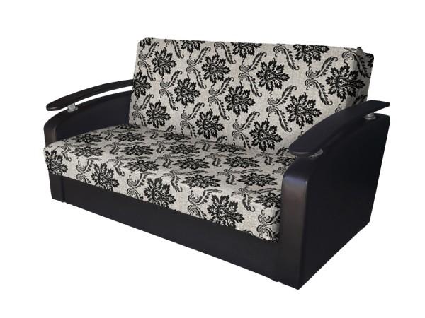 Диван Виктория 140 с декором 2 (рогожка вензель коричневый/кожзам коричневый) Диван Виктория 140 с декором 2 (рогожка вензель коричневый/кожзам коричневый)