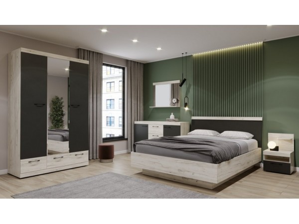 Спальня Соната №1 Крафт белый / Антрацит 