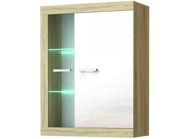 СОНАТА Витрина ВНС-800 Сонома-Белый глянец