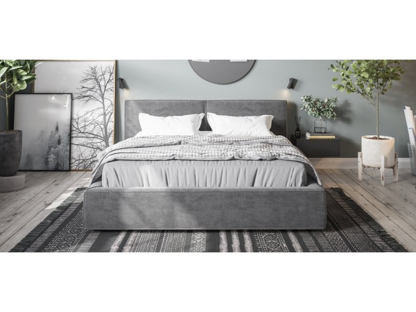 Кровать NORD Monolit серый + ПМ 160*200 Кровать NORD Monolit серый + ПМ 160*200