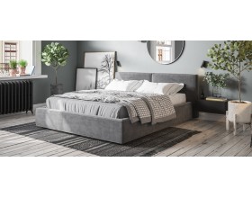 Норд Кровать+ПМ 160*200 Велюр Монолит серый