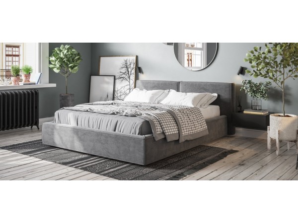 Кровать NORD Monolit серый + ПМ 160*200 Кровать NORD Monolit серый + ПМ 160*200