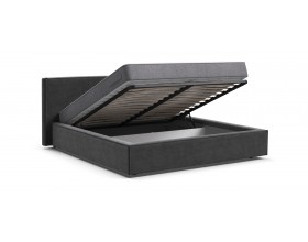 Норд Кровать+ПМ 160*200 Велюр Монолит серый