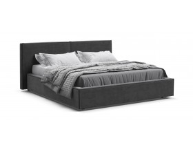 Норд Кровать+ПМ 160*200 Велюр Монолит серый