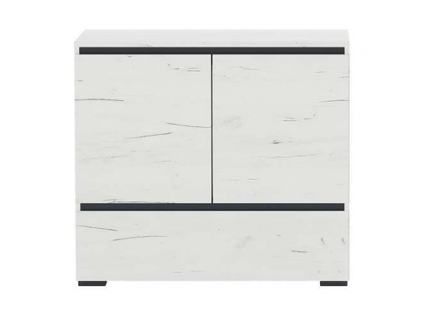 Комод 2С1Я "ГРЕТТА" Дуб Крафт белый - Антрацит