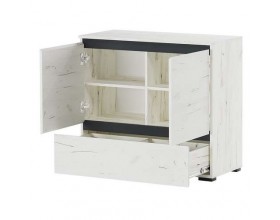 Комод 2С1Я "ГРЕТТА" Дуб Крафт белый - Антрацит