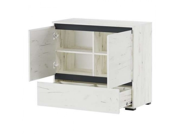 Комод 2С1Я "ГРЕТТА" Дуб Крафт белый - Антрацит