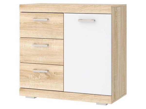 СОНАТА Комод КС-900 1Д Сонома-Белый глянец