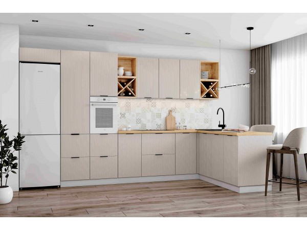 Кухня «Фенис» 3Д Тирамису 3,8*1,8м Кухня «Фенис» 3Д Тирамису 3,8*1,8м