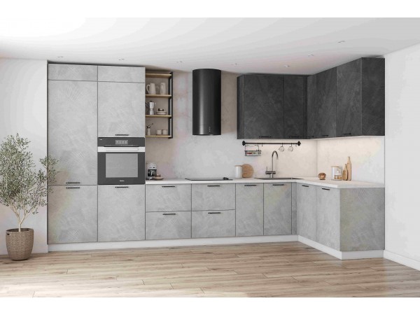 Кухня «Фенис» Палм Графит + Маус 3,8*1,8 м 