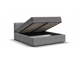 Белла Кровать+ПМ 160*200 Велюр Монолит сталь