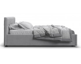 Белла Кровать+ПМ 160*200 Велюр Монолит сталь