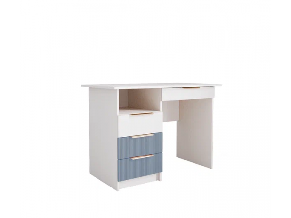 Стол письменный МС Лавис СТД 1070.1 Белый софт/Лазурь софт