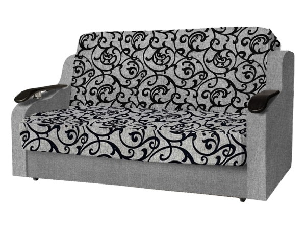 Диван Виктория 140 с декором (завиток черный/рогожка серая) Диван Виктория 140 с декором (завиток черный/рогожка серая)