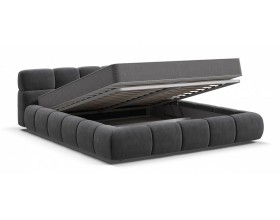 Босс Дрим Кровать+ПМ 160*200 Велюр Монолит серый