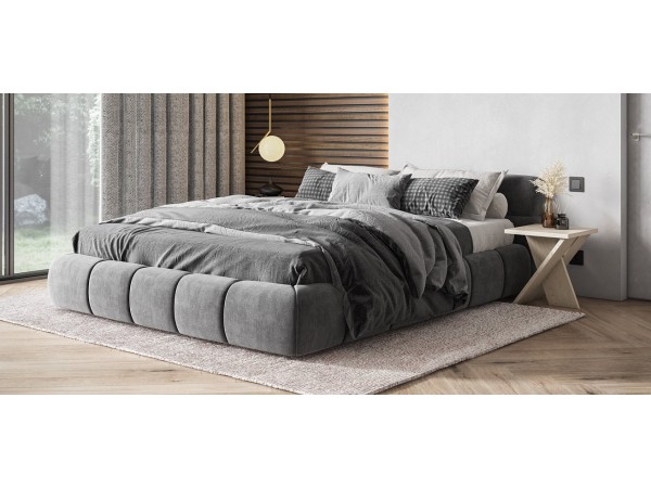 Кровать Босс Дрим Про+ ПМ велюр Monolit серый
