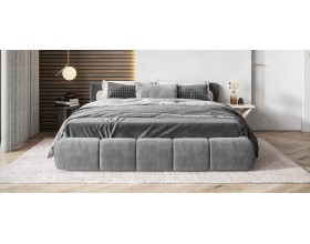 Босс Дрим Кровать+ПМ 160*200 Велюр Монолит серый