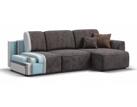 Кинг угловой диван Велюр Алькантара серый