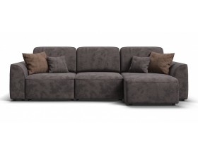 Кинг угловой диван Велюр Алькантара серый