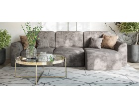 Кинг угловой диван Велюр Алькантара серый