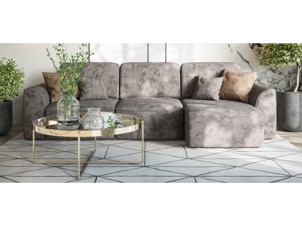 Угловой диван KING SE Велюр Alkantara серый