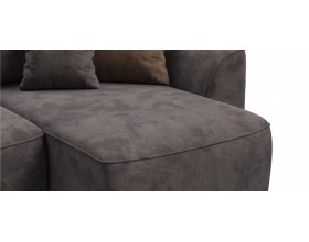 Кинг угловой диван Велюр Алькантара серый