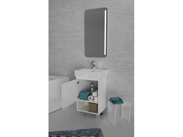 Тумба Tera 55Н 1д. Белый глянец