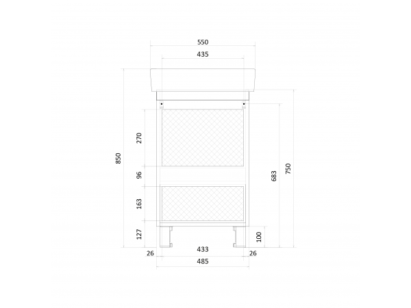 Тумба Tera 55Н 1д. Белый глянец