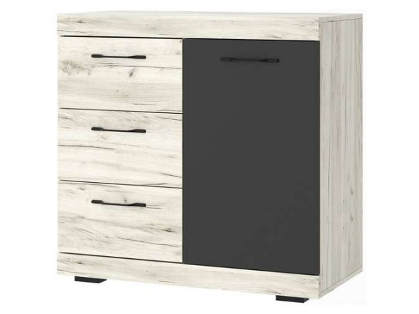 СОНАТА Комод КС-900 1Д Крафт белый-Антрацит