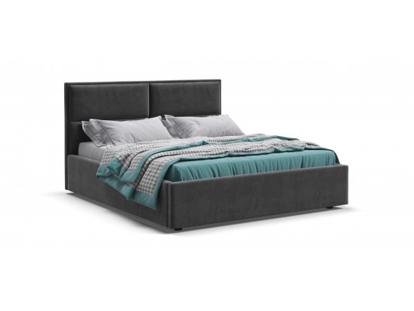 Кровать MILA + ПМ 160*200 велюр Monolit серая Кровать MILA + ПМ 160*200 велюр Monolit серая