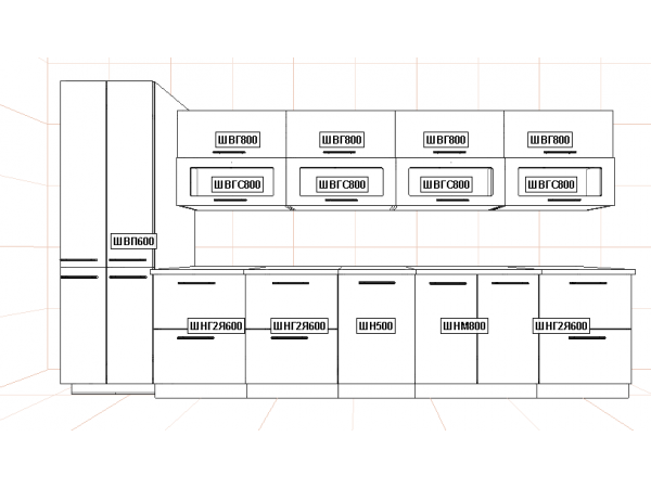 Кухня  Вариант фасада София Бетон белый/Бетон чёрный 3,7 м  Кухня  Вариант фасада София Бетон белый/Бетон чёрный 3,7 м