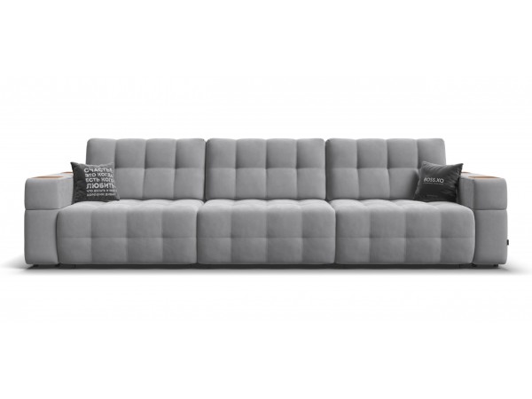 Диван BOSS.XO MAX велюр Monolit сталь / WOOD Smok