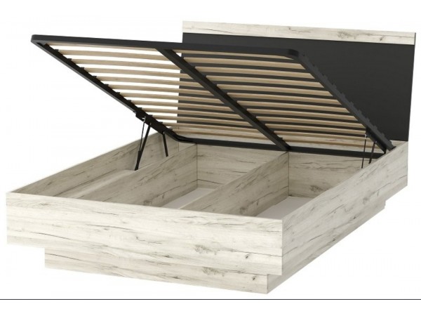 СОНАТА Кровать КРС-1400 с ПМ крафт белый / Антрацит  СОНАТА Кровать КРС-1400 с ПМ крафт белый / Антрацит