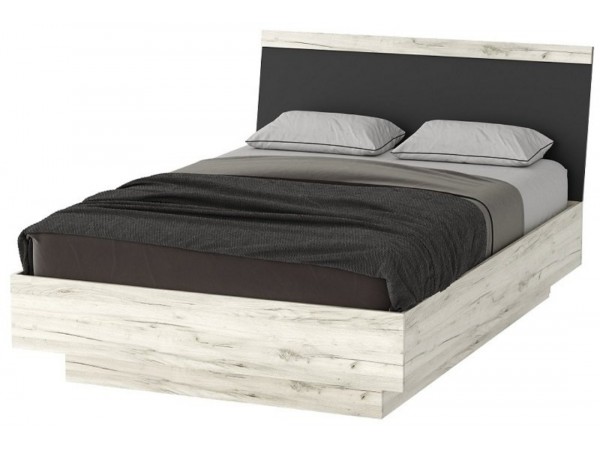 СОНАТА Кровать КРС-1400 с ПМ крафт белый / Антрацит  СОНАТА Кровать КРС-1400 с ПМ крафт белый / Антрацит
