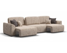 Кинг Макс диван Велюр Алькантара пепел