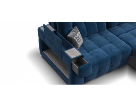 Босс ХО диван Велюр Монолит синий