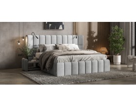 Босс ХО Кровать 180*200 Велюр Монолит сталь