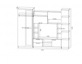 Гостиная Марта-11 (Флора)  венге / дуб белфорд