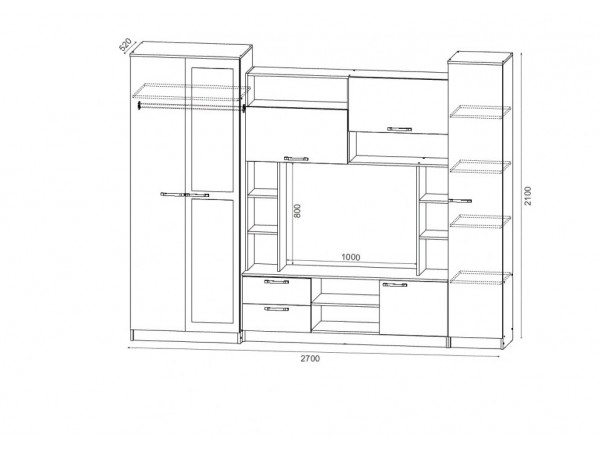 Гостиная Марта-11 ( Флора)  венге / дуб белфорд