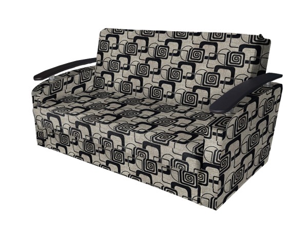 Диван Виктория 120 с декором 2 (рогожка кубики коричневые)