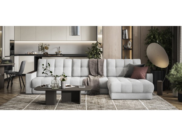 Угловой диван BOSS 3.0 MAX велюр Monolit сталь