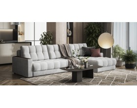 Босс Макс угловой диван Велюр Монолит сталь