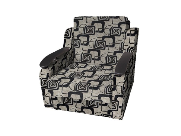 Кресло-кровать Виктория с декором (рогожка кубики коричневые)