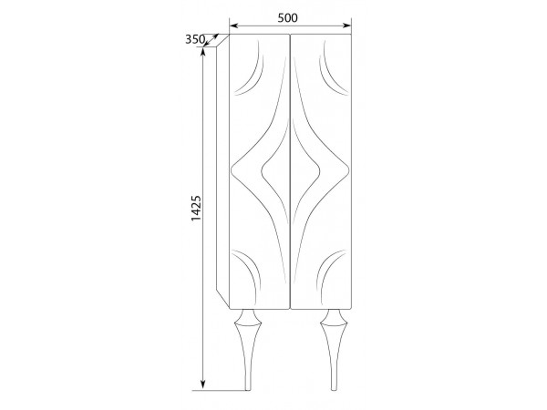Пенал Angel 50П 2д. Cappuccino
