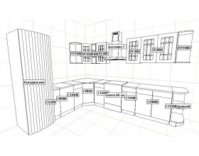 Кухня  Вариант фасада Гранд Белый 1,95*2,75 м