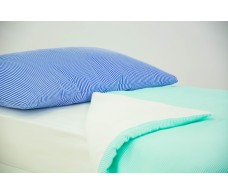 Детское постельное белье  Полоски синие - полоски мятные 
