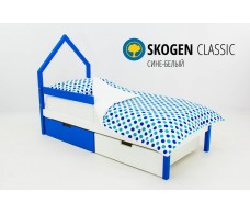 Детская кровать-домик мини Svogen сине-белый