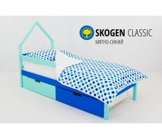 Детская кровать-домик мини Svogen мятно-синий