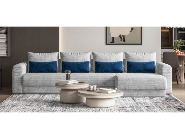 Модульный угловой диван РИЧМОНД MODOOL MAX Вельвет CORD серый